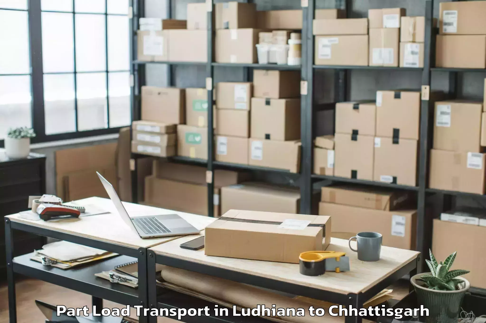 Leading Ludhiana to Raigarh Chhattisgarh Part Load Transport Provider